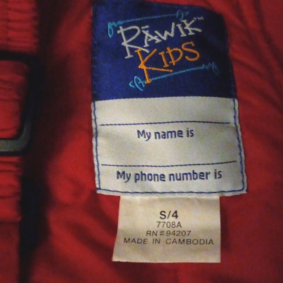 RAWIK Kids Size 4 Red Snow Bibs - Picture 5 of 10